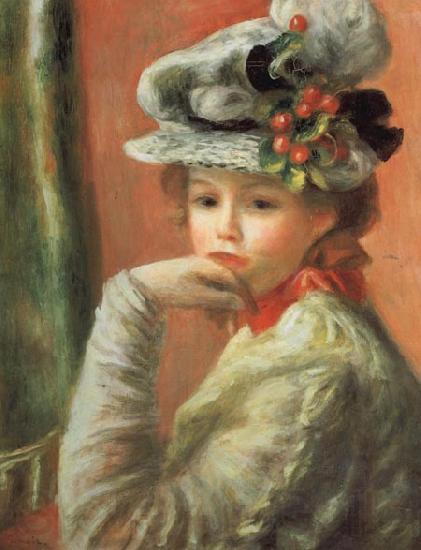 Pierre Renoir Young Girl in a White Hat